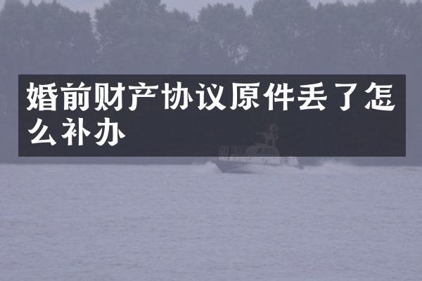 婚前财产协议原件丢了怎么补办