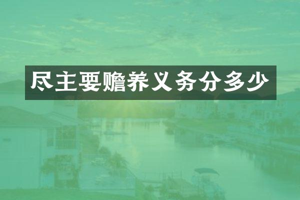 尽主要赡养义务分多少