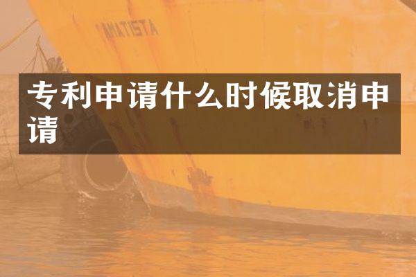 专利申请什么时候取消申请
