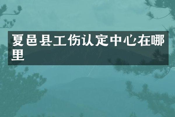 夏邑县工伤认定中心在哪里