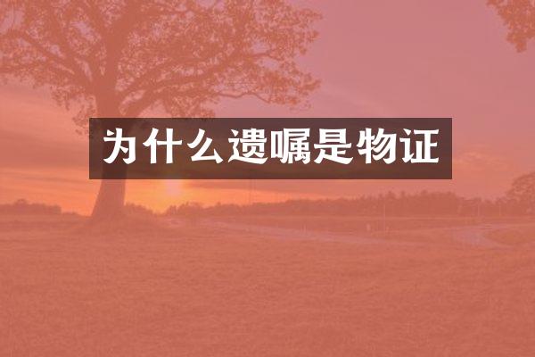 为什么遗嘱是物证