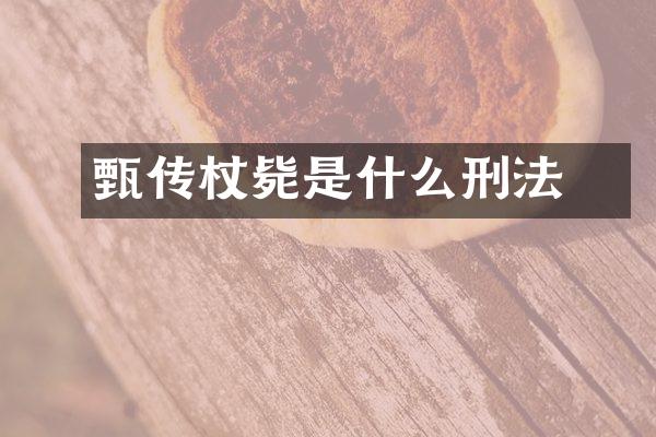 甄嬛传杖毙是什么刑法