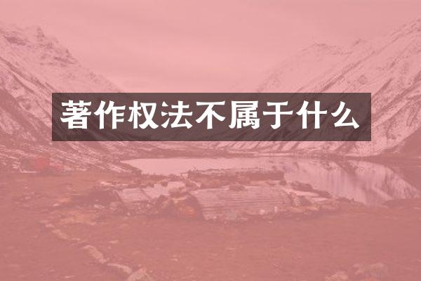 著作权法不属于什么