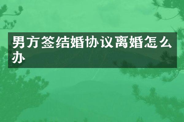 男方签结婚协议离婚怎么办