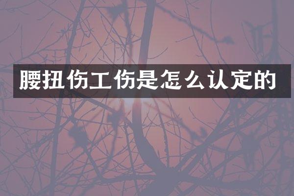 腰扭伤工伤是怎么认定的
