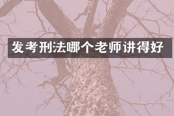 发考刑法哪个老师讲得好