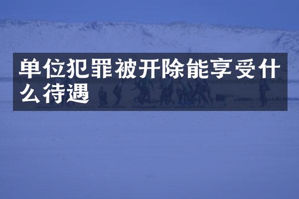单位犯罪被开除能享受什么待遇