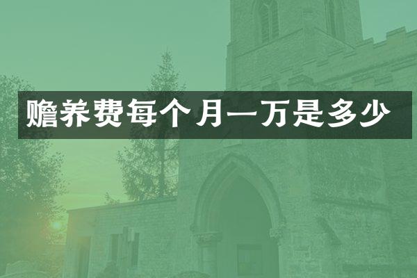 赡养费每个月一万是多少