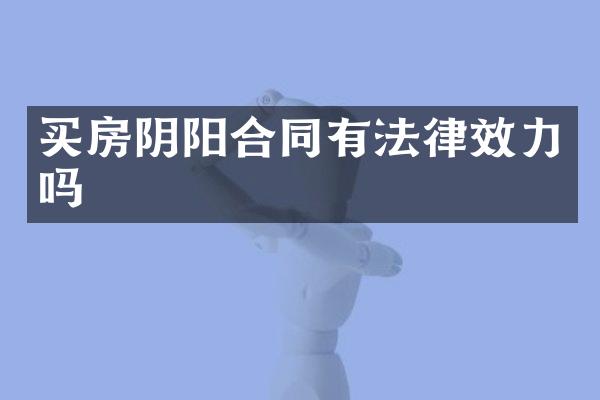 买房阴阳合同有法律效力吗