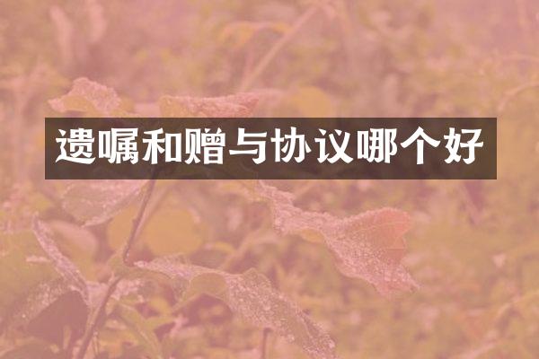 遗嘱和赠与协议哪个好
