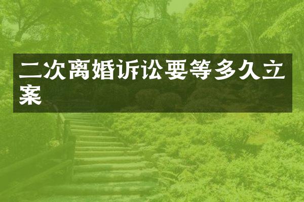 二次离婚诉讼要等多久立案