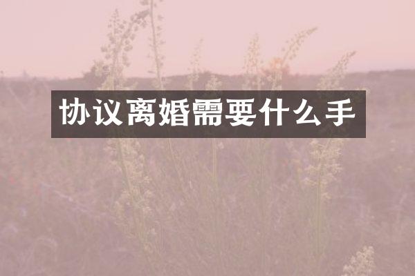 协议离婚需要什么手