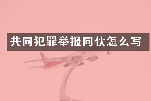 共同犯罪举报同伙怎么写