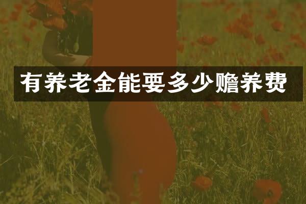 有养老金能要多少赡养费