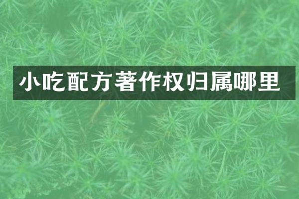 小吃著作权归属哪里