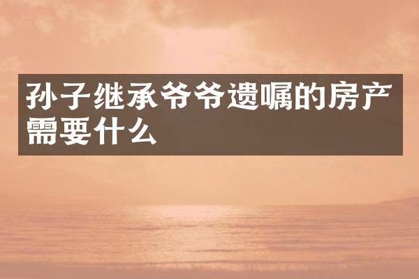 孙子继承爷爷遗嘱的房产需要什么