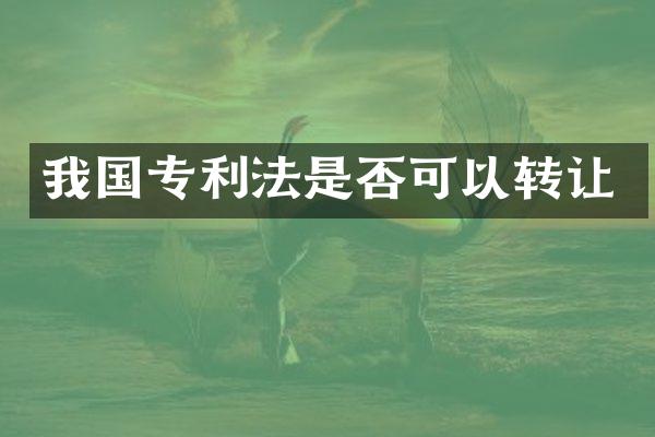 我国专利法是否可以转让