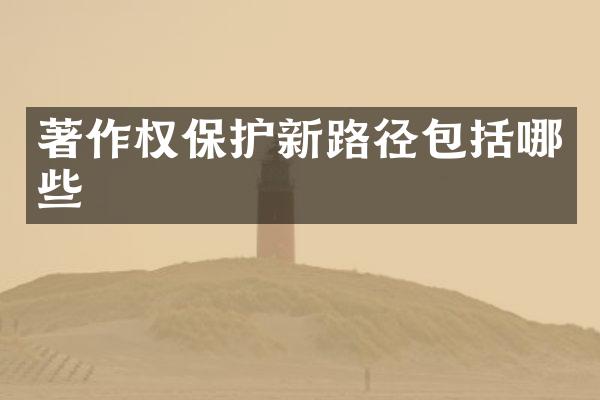 著作权保护新路径包括哪些