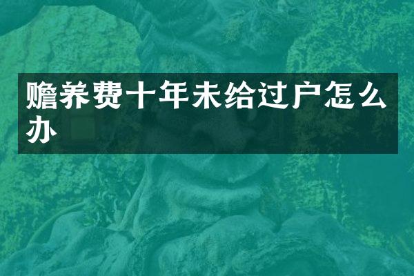 赡养费十年未给过户怎么办