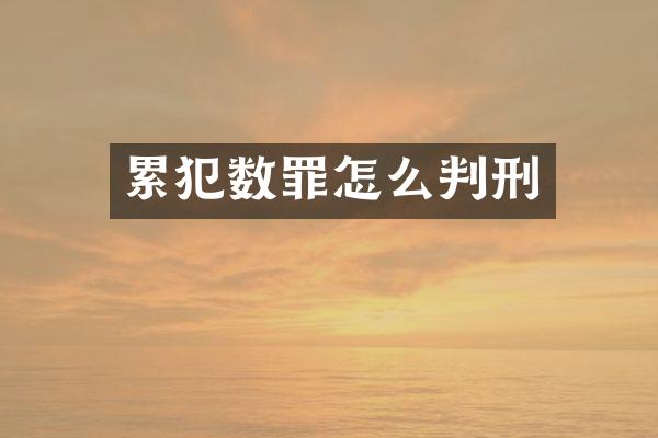 数罪怎么判刑