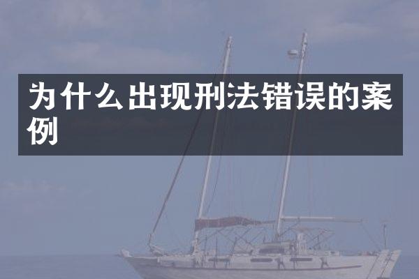 为什么出现刑法错误的案例