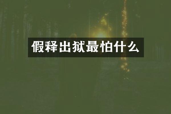假释出狱最怕什么