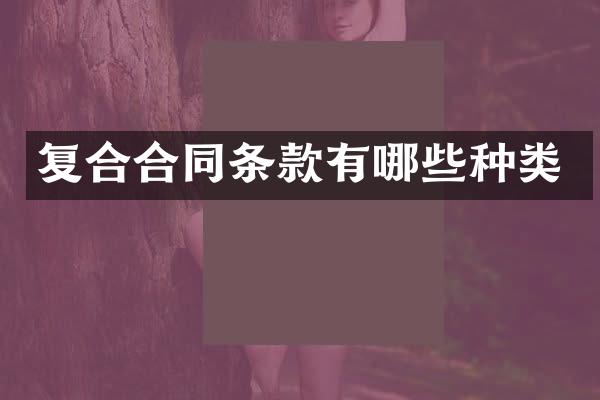 复合合同条款有哪些种类