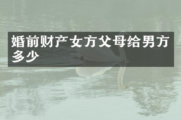 婚前财产女方父母给男方多少