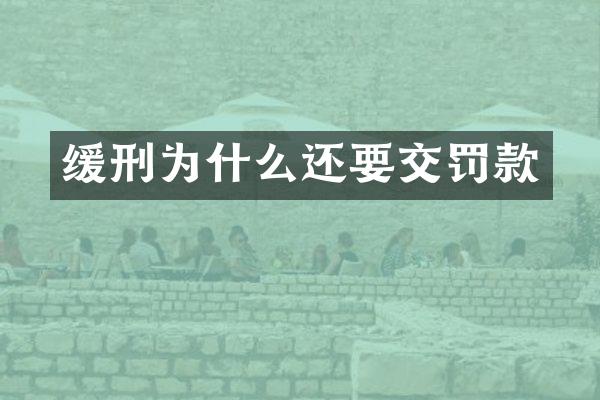 缓刑为什么还要交罚款