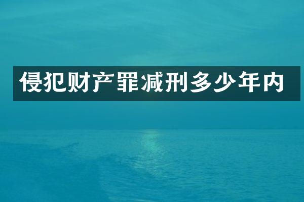 侵犯财产罪减刑多少年内