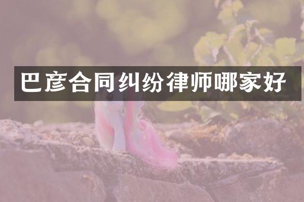 巴彦合同纠纷律师哪家好