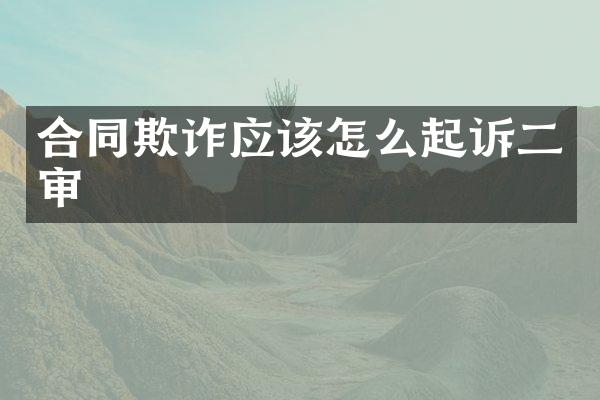 合同欺诈应该怎么起诉二审