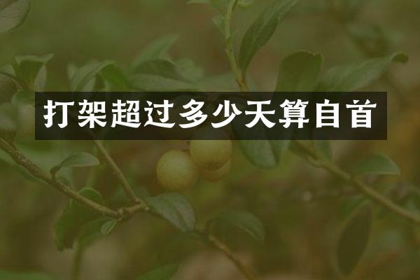 打架超过多少天算自首