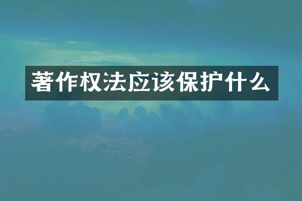 著作权法应该保护什么