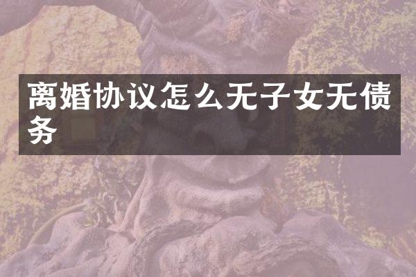 离婚协议怎么无子女无债务