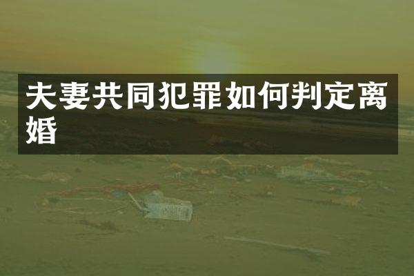 夫妻共同犯罪如何判定离婚