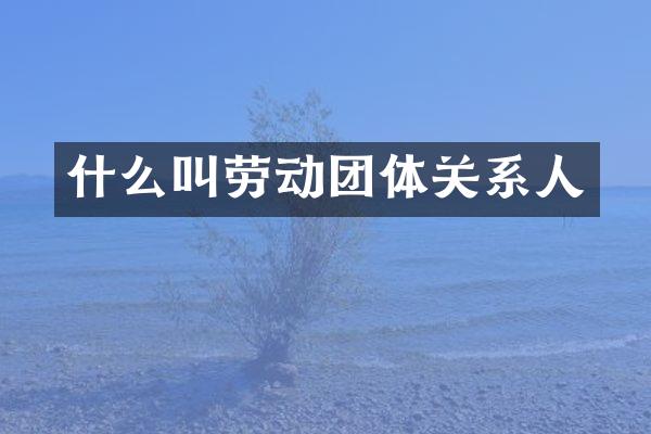 什么叫劳动团体关系人