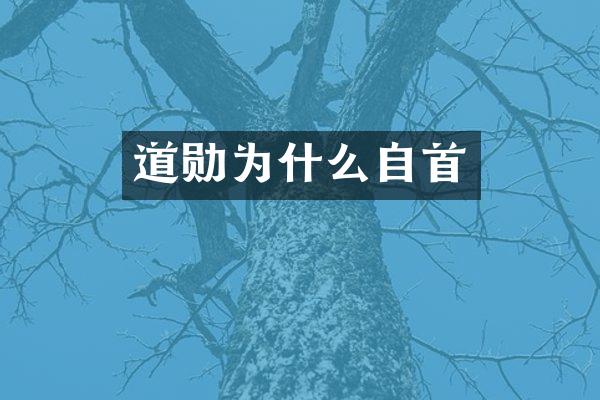 道勋为什么自首