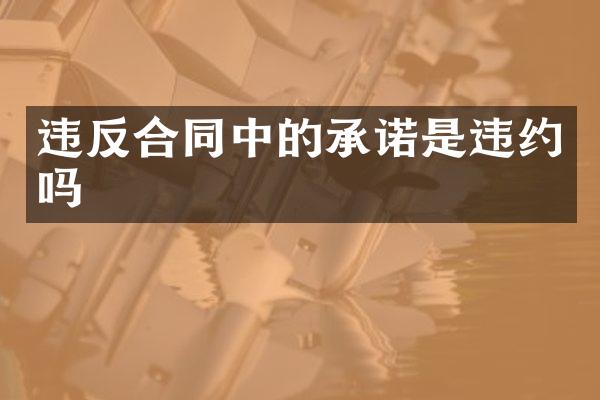 违反合同中的承诺是违约吗