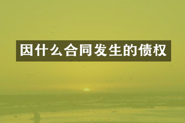 因什么合同发生的债权