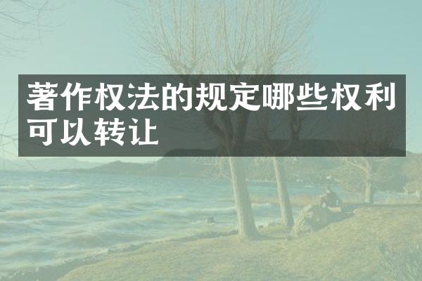 著作权法的规定哪些权利可以转让