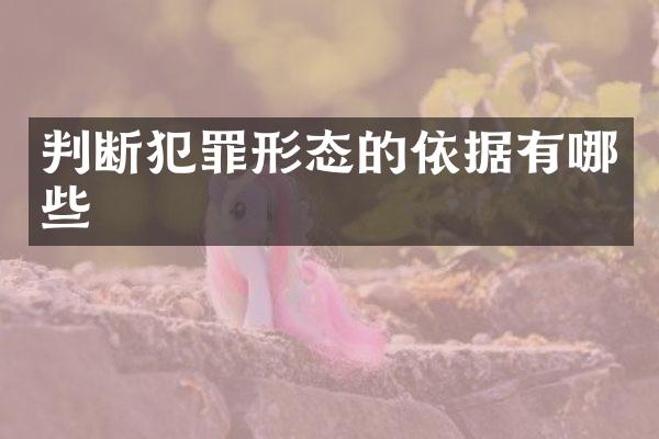 判断犯罪形态的依据有哪些