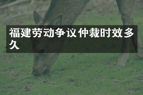 福建劳动争议仲裁时效多久