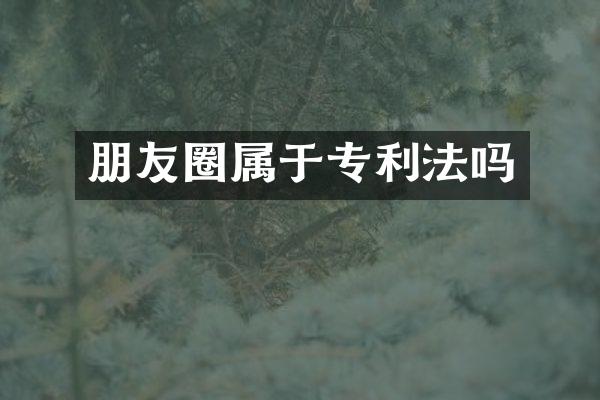 朋友圈属于专利法吗
