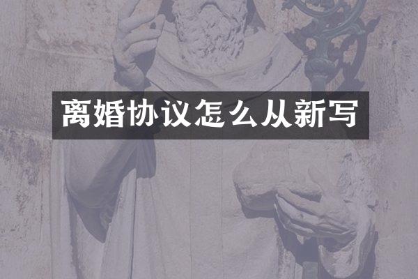 离婚协议怎么从新写