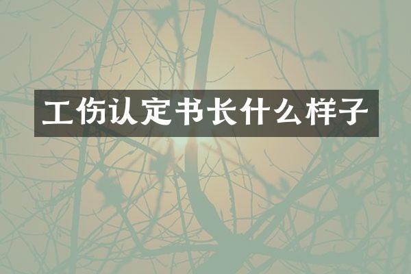 工伤认定书长什么样子