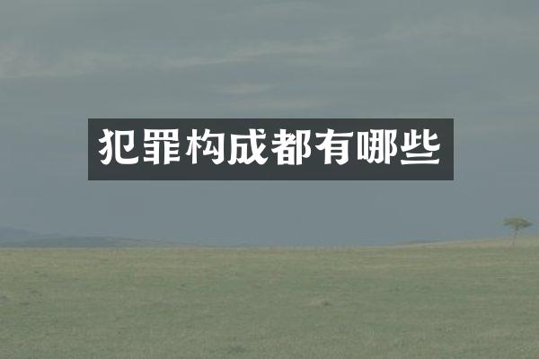 犯罪构成都有哪些