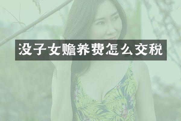 没子女赡养费怎么交税