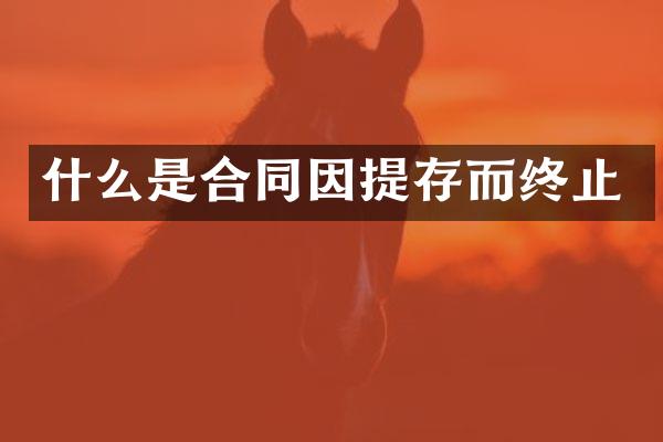 什么是合同因提存而终止