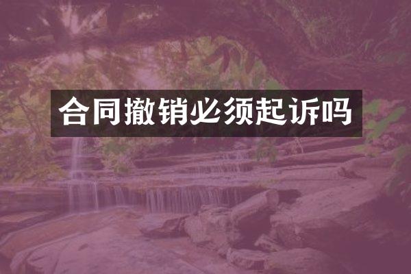 合同撤销必须起诉吗